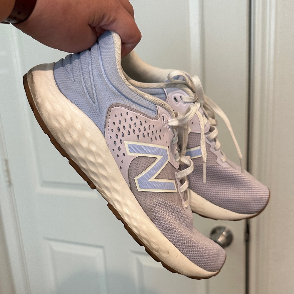 New Balance Purple and White Sneakers with Breathable Mesh